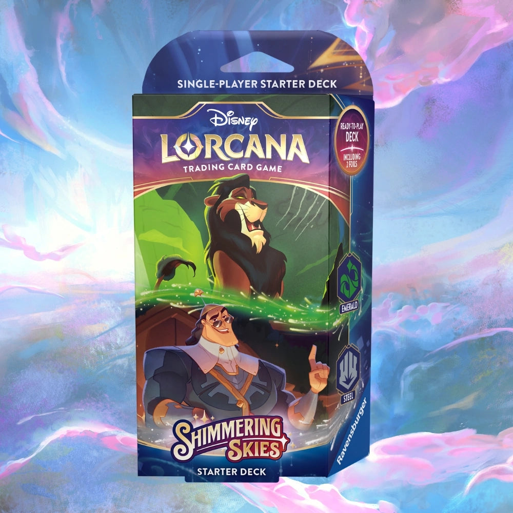 Lorcana - Shimmering Skies Starter Deck (Emerald/Steel) - Axion Now Lorcana - Shimmering Skies Starter Deck (Emerald/Steel) - Axion Now