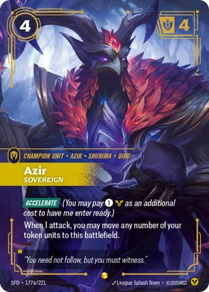 Azir - Sovereign (Alternate Art) (177a)| Riftbound Card – Axion Now