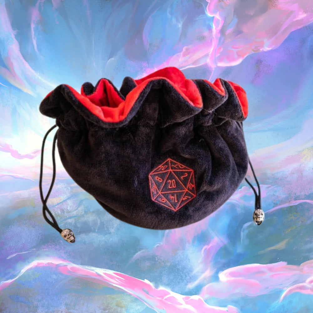 Black Large D20 Dice Sack