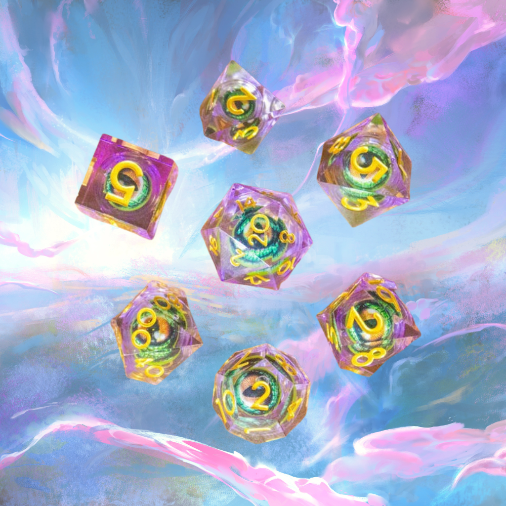 Liquid Core Purple Dragon Dice Set