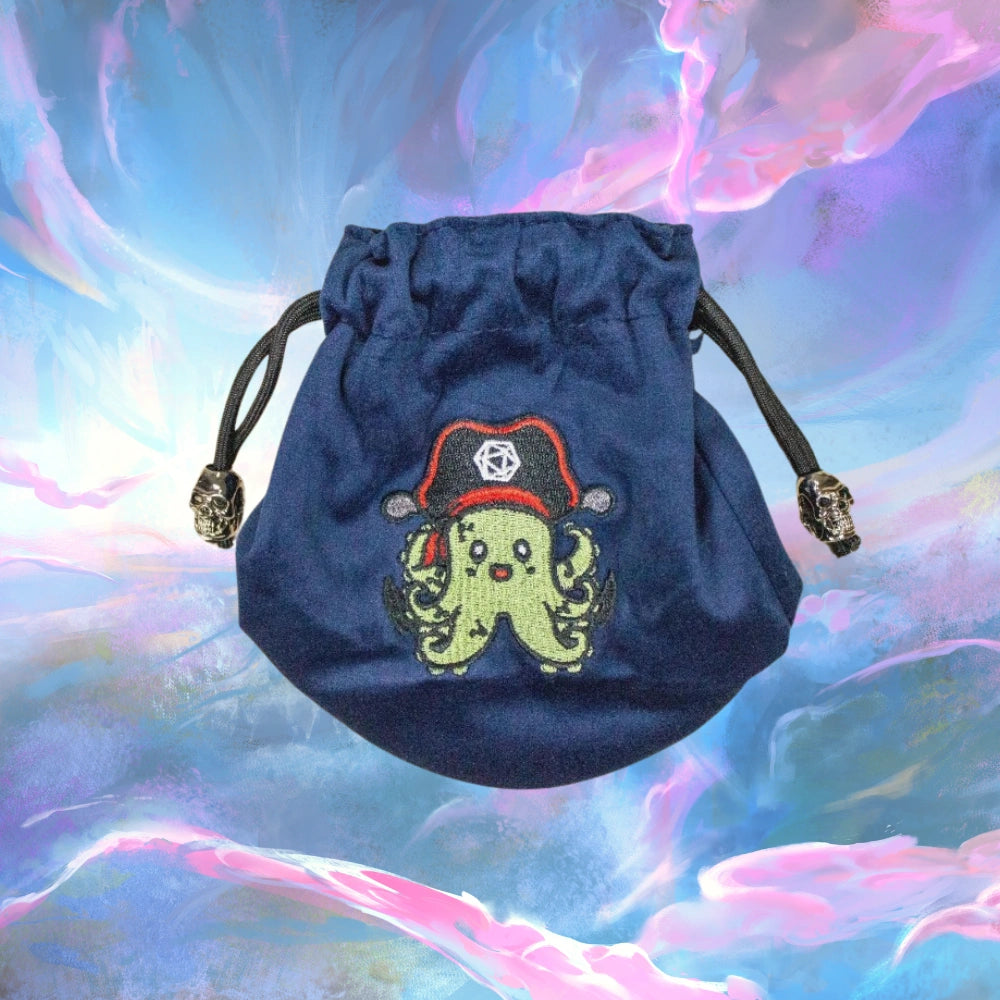 Mini Dice Bag - Blue Octopus