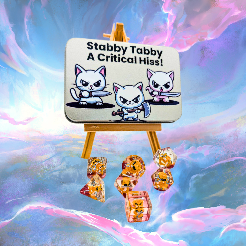 Cat Dice Tin - Stabby Tabby A Critical Hiss!