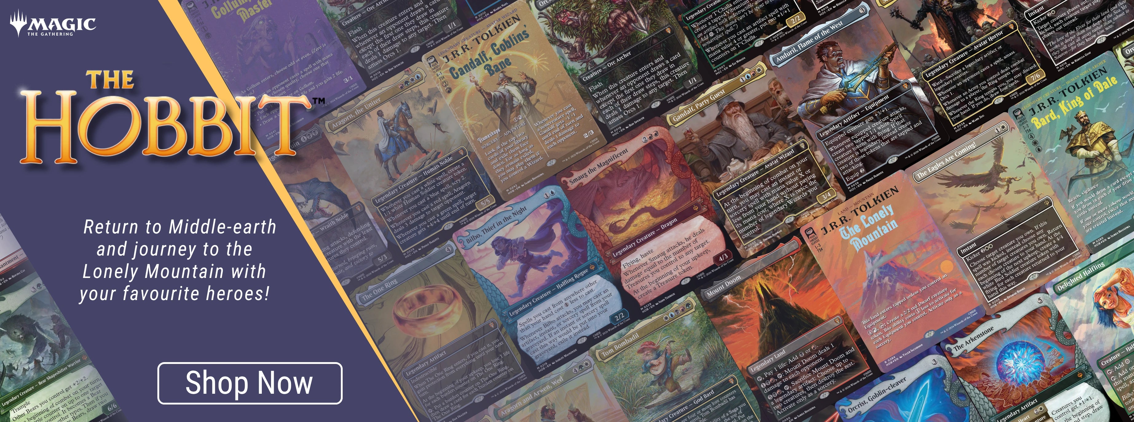 The Hobbit Cards Out Now Shopify Banner Desktop