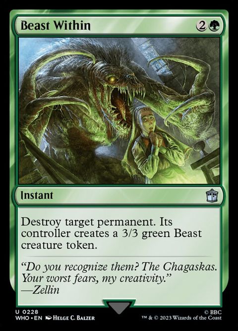 mtg green cards that destroy creatures Beast Within (228) – Axion Now